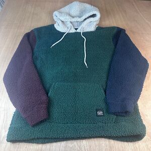 Brooklyn Cloth Sherpa Hoodie Men’s XL Green Navy Burgundy Fleece Pullover
